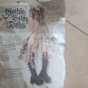 Gothic Mummy Costume Dress with Neck Bandages